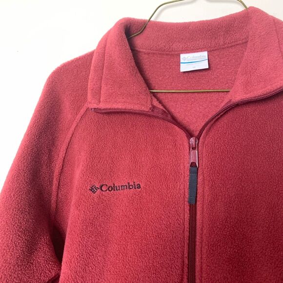 Columbia dark red Benton Springs Full Zip Fleece Jacket Cranberry Women's Medium - Picture 6 of 9